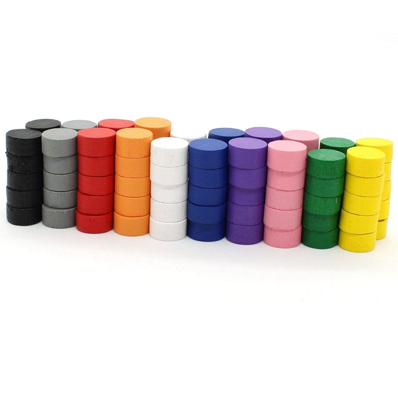 Board Game Sequence - 10MM 게임 디스크 토큰 10/50/100/200/500PCS 나무