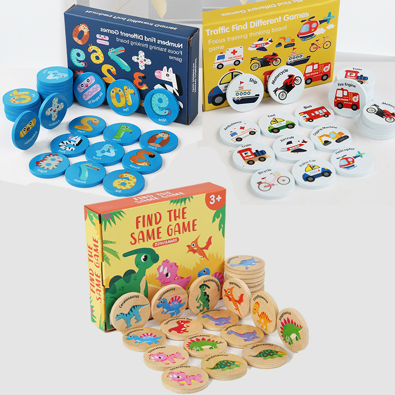 Board Game Oath - 어린이 교육용 나무 기억력 게임 공룡