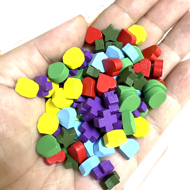 Board Game Verdant - 100Pcs 10mm 하트/다이아몬드/물/십자가/스타 전당포 나무 체스