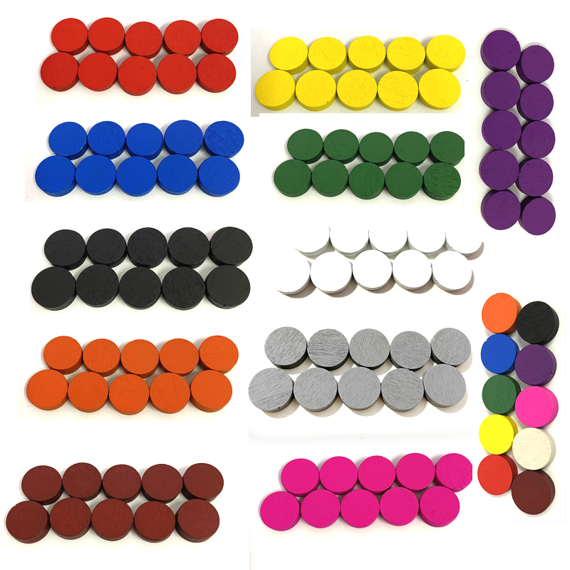 50 조각 15*5MM 11 색 나무 디스크 디스크 전 - Board Game Verdant 리뷰 및 가격